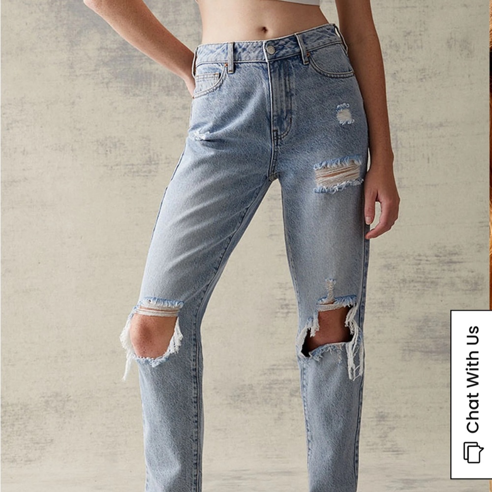 Pacsun Ripped Light Blue Mom Jeans